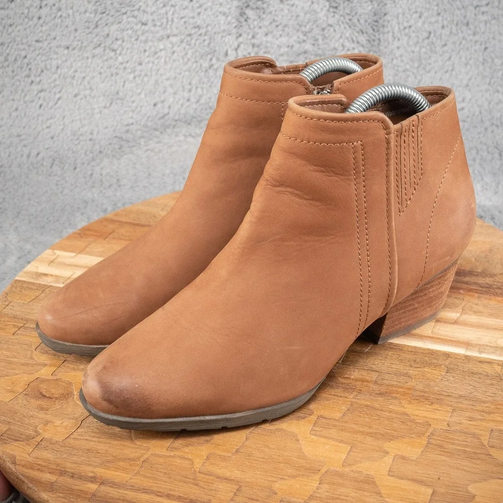 Blondo‎ Boots Valli Cognac Nubuck Waterproof Ankle Booties Sz 8 Boot